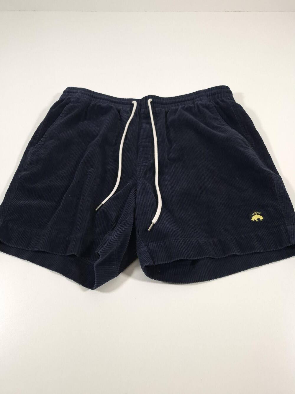 Brooks Brothers Corduroy Shorts Mens Large Blue Sweat 6" Inseam Elastic Waist